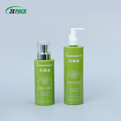 PET Flat Shoulder Lotion Bottle with Pump | Custom Logo Printing & Leak Proof Cosmetic Packaging 200ml–500ml